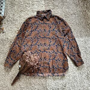 Vintage Tommy Hilfiger Button Down Shirt Floral Made In Hong Kong Men’s Size XL